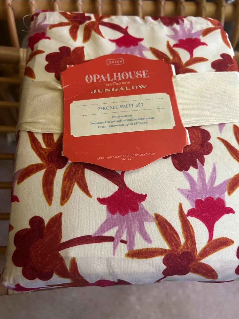 Opalhouse Jungalow RARE Queen Natalia 100% Cotton Percale Sheet Set